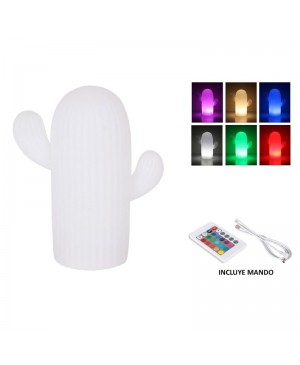 Lámpara con bateria recargable y mando luz de colores modelo Saguaro